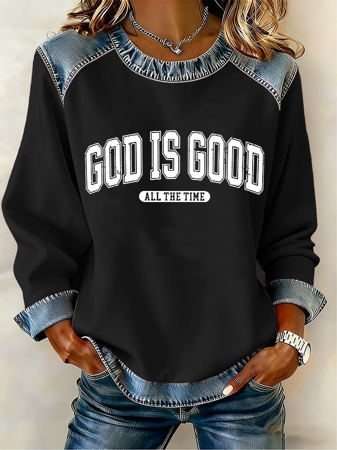 Women's God Is Good All The Time Printed Sweatshirt
