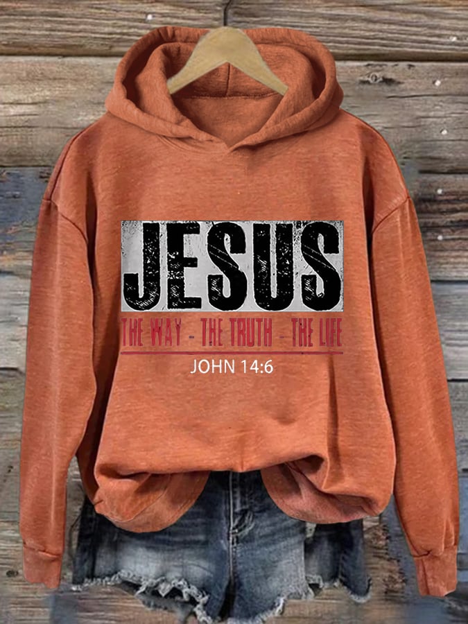 Women's Jesus The Way. The Truth. The Life. Print Hoodie