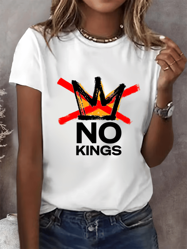🔥Buy 3 Get 15% Off🔥Women's America has No Kings Printed Casual T-Shirt