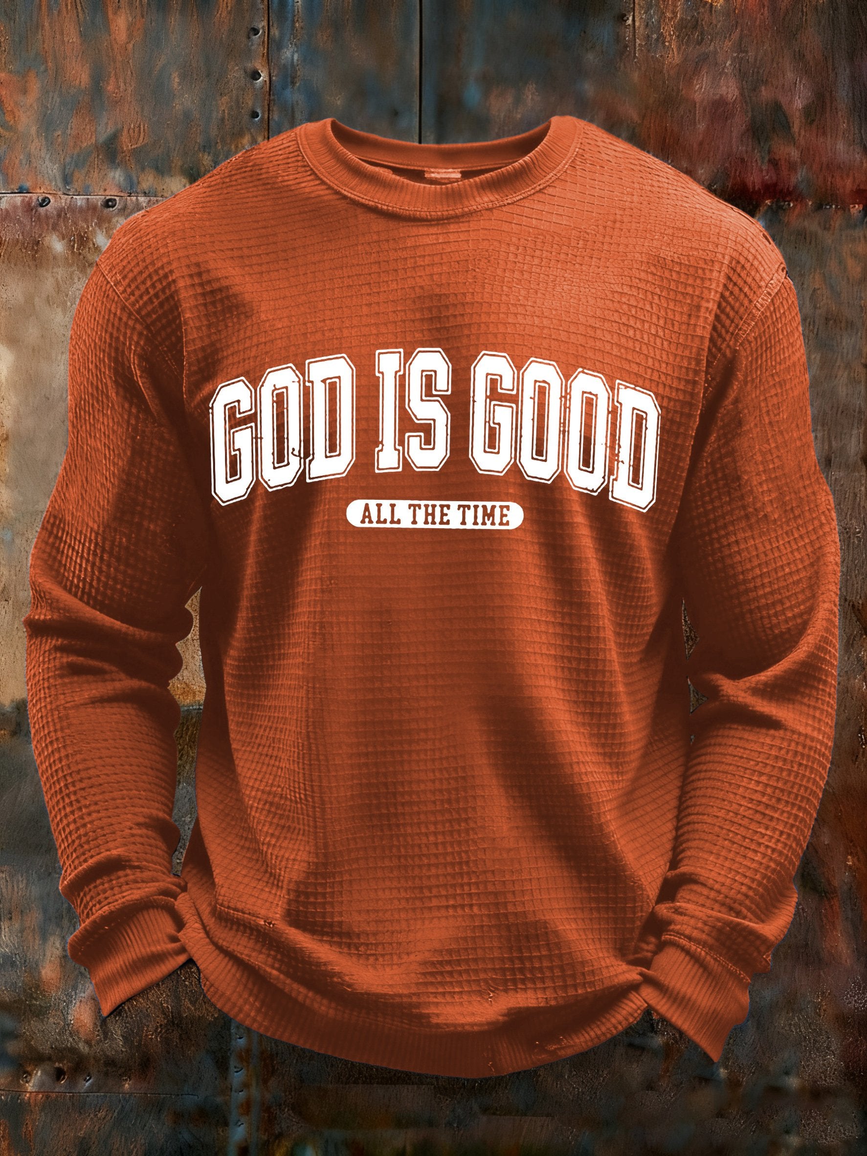 Men's God Is Good All The Time Printed Casual Long-Sleeved Top