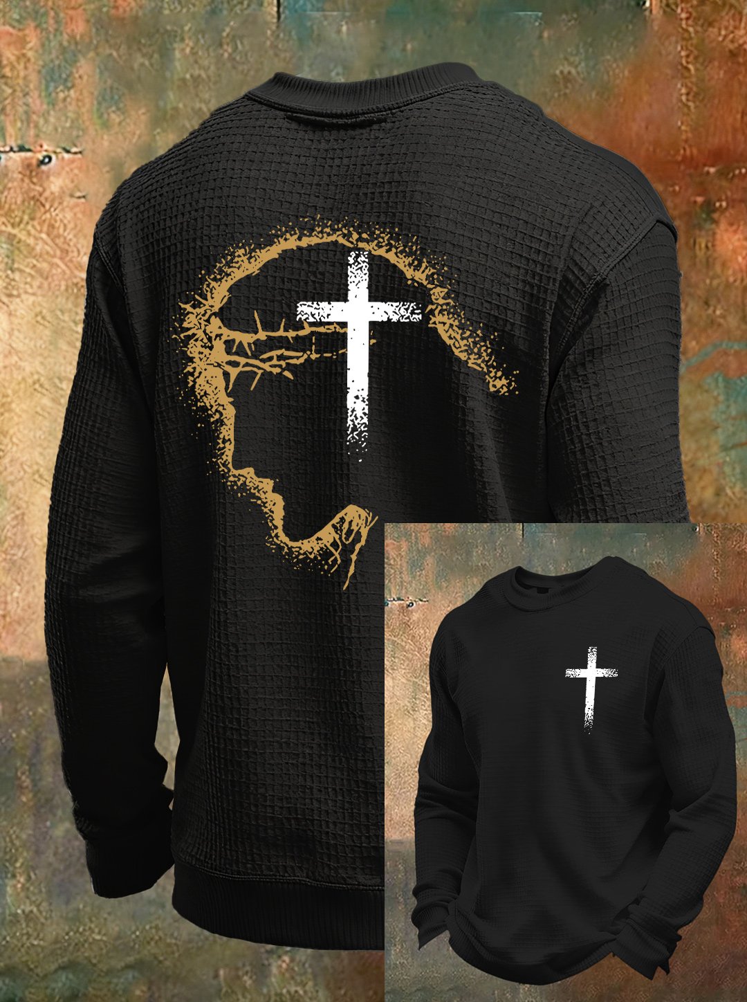 Men's Football Waffle Long Sleeve T-Shirt