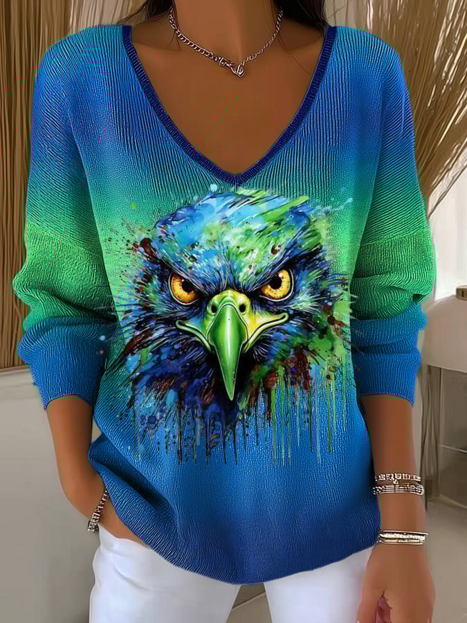 Women's Football Print Casual Shirt