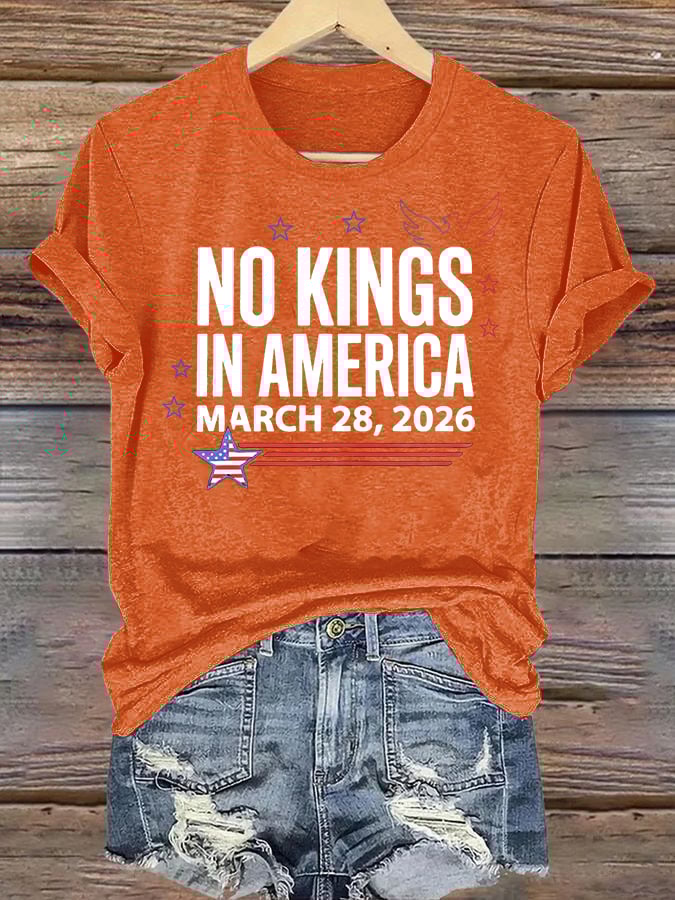 🔥Buy 3 Get 15% Off🔥Women's NO KINGS IN AMERICA Print T-Shirt