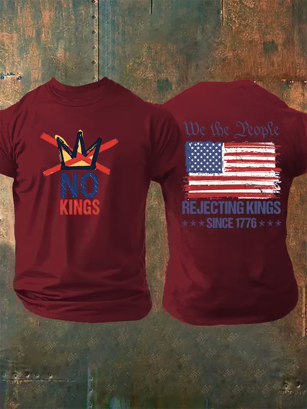 🔥Buy 3 Get 15% Off🔥Men's No Kings, Rejecting Kings Since 1776, We The People T-Shirt