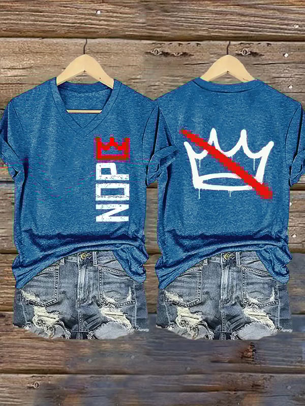 🔥Buy 3 Get 15% Off🔥Women's Nope, No Kings In America Print T-shirt