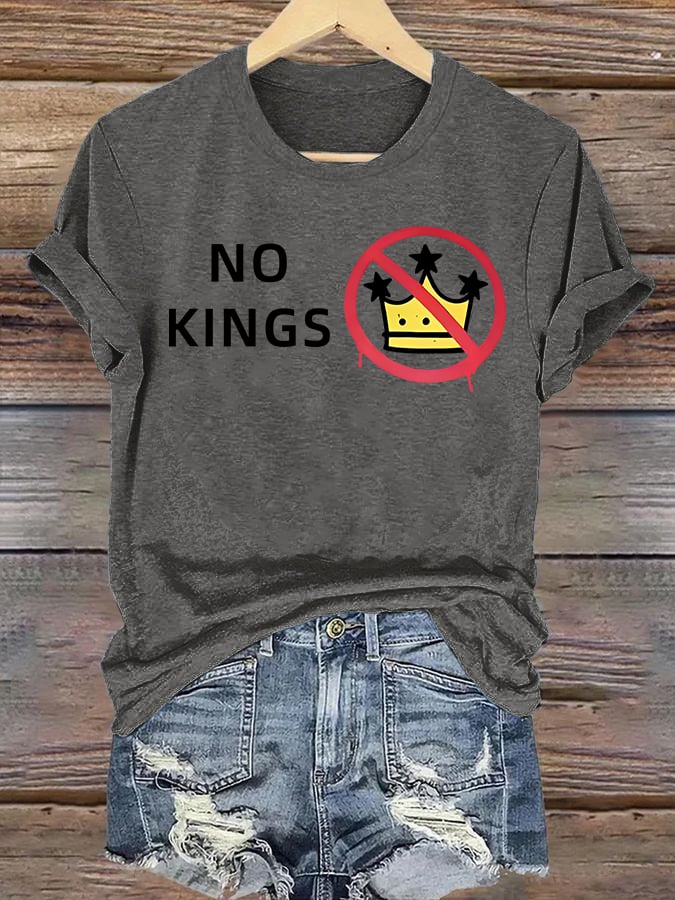 🔥Buy 3 Get 15% Off🔥Women's NO KINGS Print T-Shirt