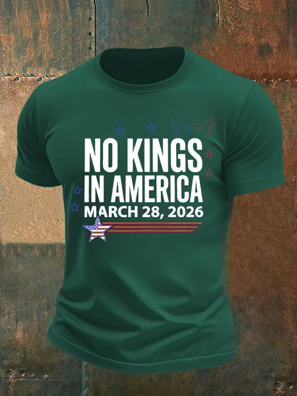 🔥Buy 3 Get 15% Off🔥Men's NO KINGS IN AMERICA Print T-Shirt