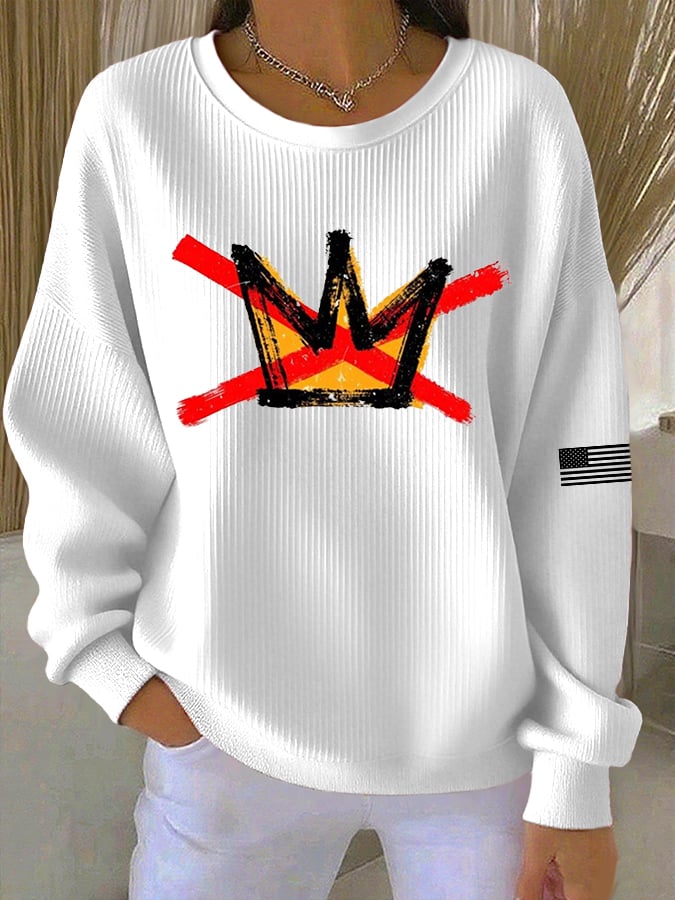 🔥Buy 3 Get 15% Off🔥Women's No Kings Printed Casual Sweatshirt