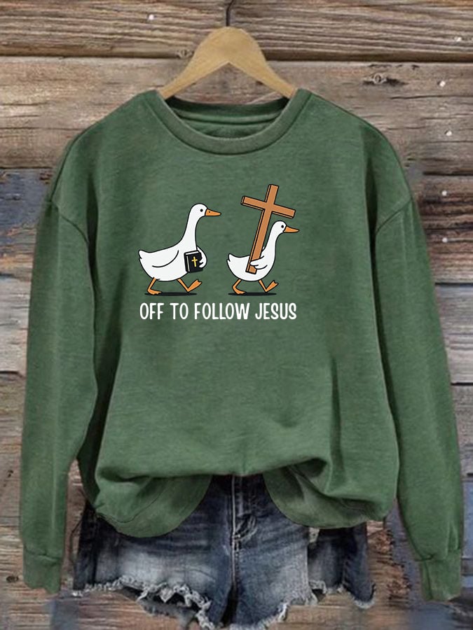Women's OFF TO FOLLOW JESUS printed Sweatshirt