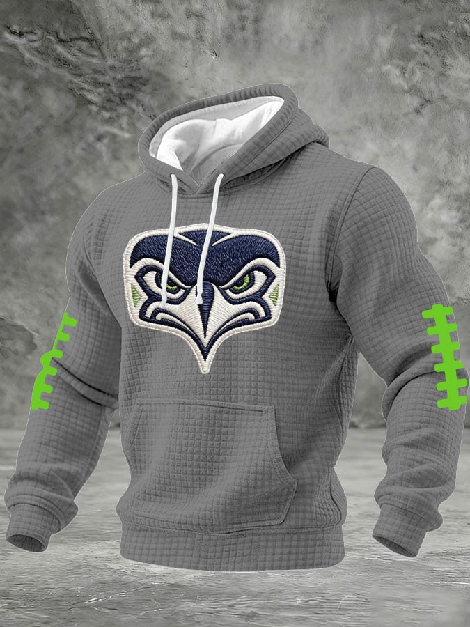 Men's Football Print Hooded Sweatshirt