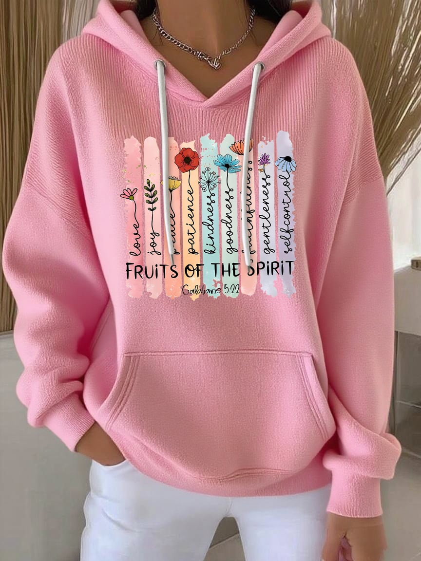 Women's Faith Print Casual Hoodie