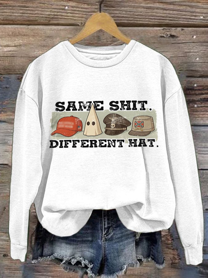 🔥Buy 3 Get 15% Off🔥Women's Retro Same Shit Different Hat Print Sweatshirt