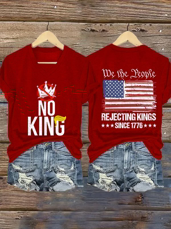 🔥Buy 3 Get 15% Off🔥Women's No Kings Print T-Shirt