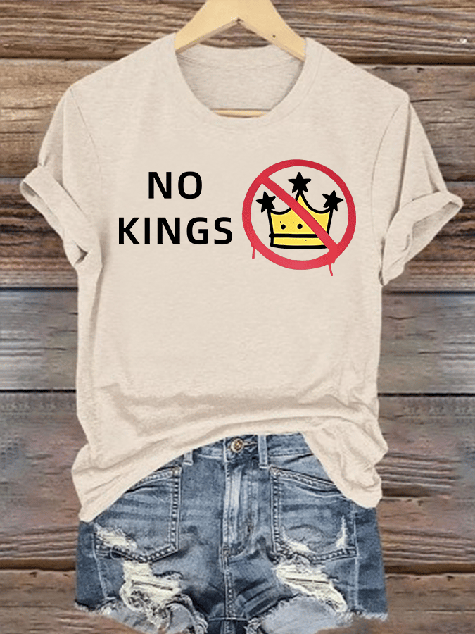🔥Buy 3 Get 15% Off🔥Women's NO KINGS Print T-Shirt
