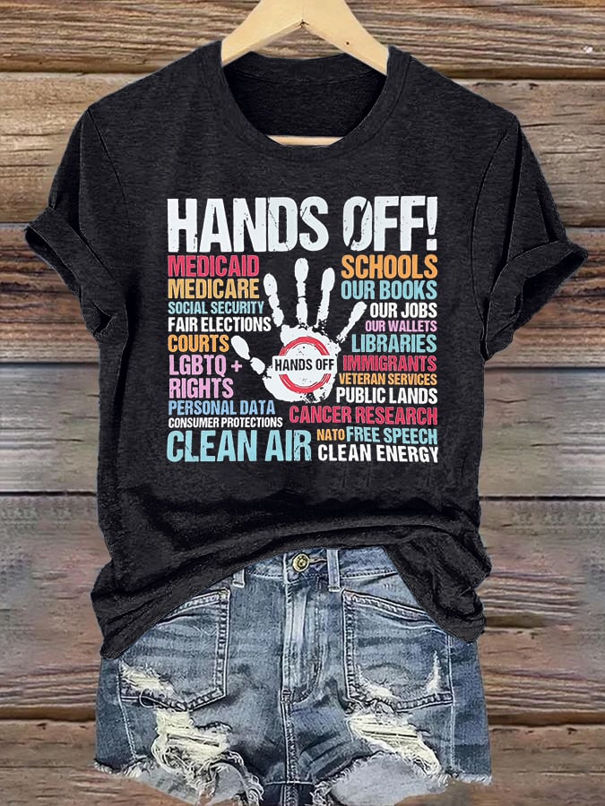 🔥Buy 3 Get 15% Off🔥Women's HANDS OFF! Print T-Shirt