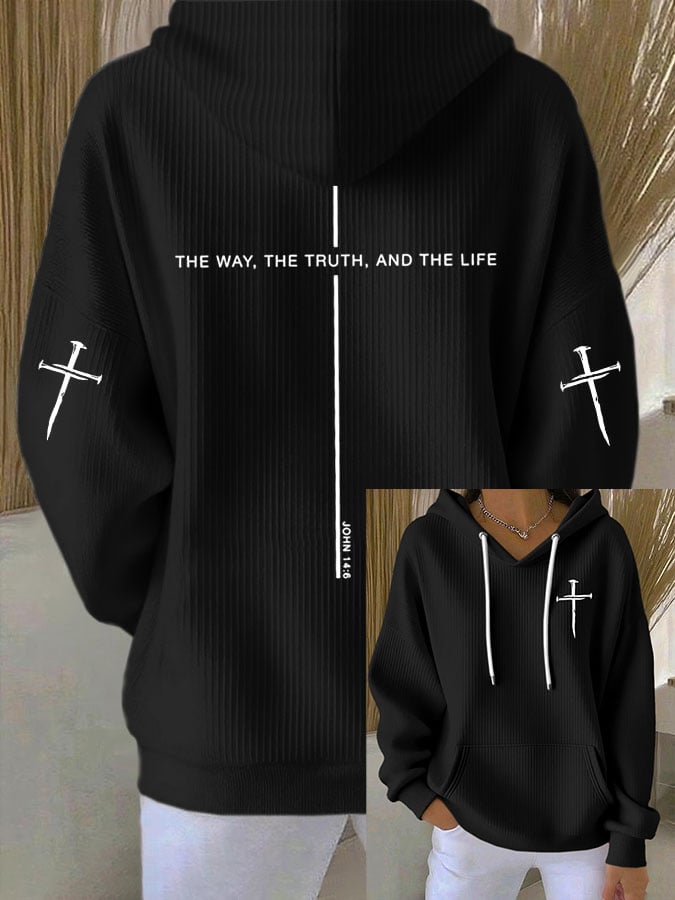 Women's The Way The Truth The Life Print Print Hooded Sweatshirt