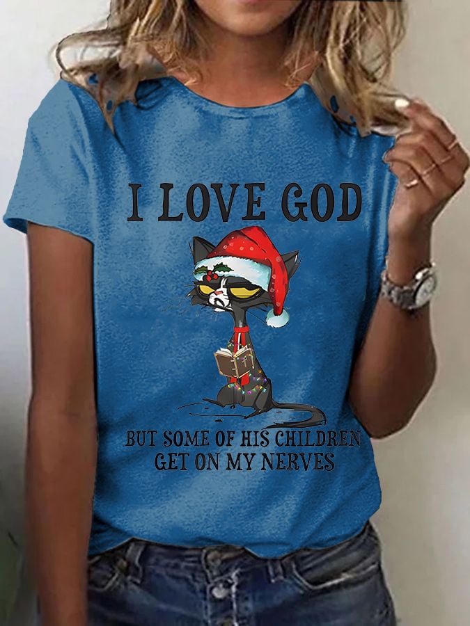 I Love God Christian Christmas T-Shirt