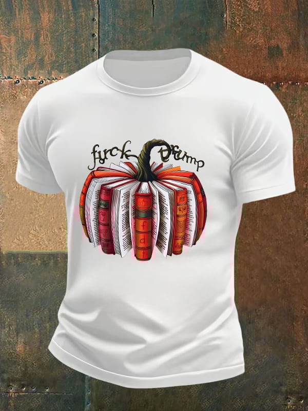 🔥Buy 3 Get 15% Off🔥Men's Fall Book Pumpkin DTF transfer - FDT, Fall Aesthetic print T-Shirt