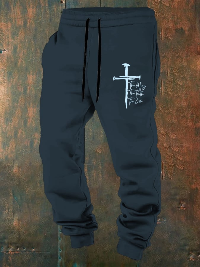 🔥Buy 3 Get 15% Off🔥Men's Jesus The Way The Truth The Life Print Casual Trousers