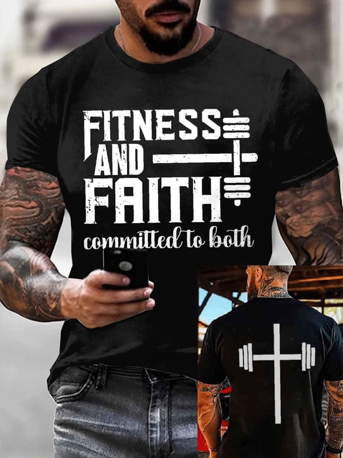 🔥Buy 3 Get 15% Off🔥Men's Faith Cross Printed Casual T-shirt
