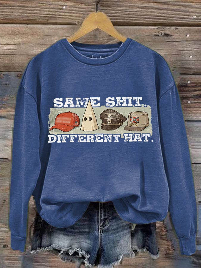 🔥Buy 3 Get 15% Off🔥Women's Retro Same Shit Different Hat Print Sweatshirt