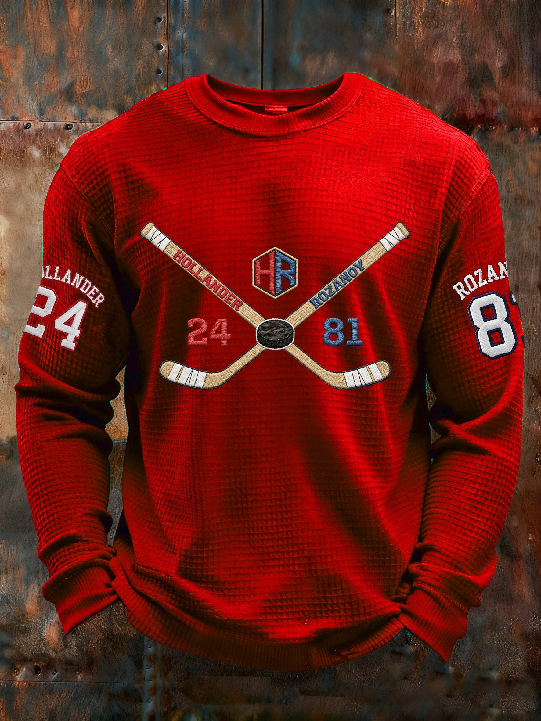 Men's Retro Hockey Printed Casual Long-Sleeved Top