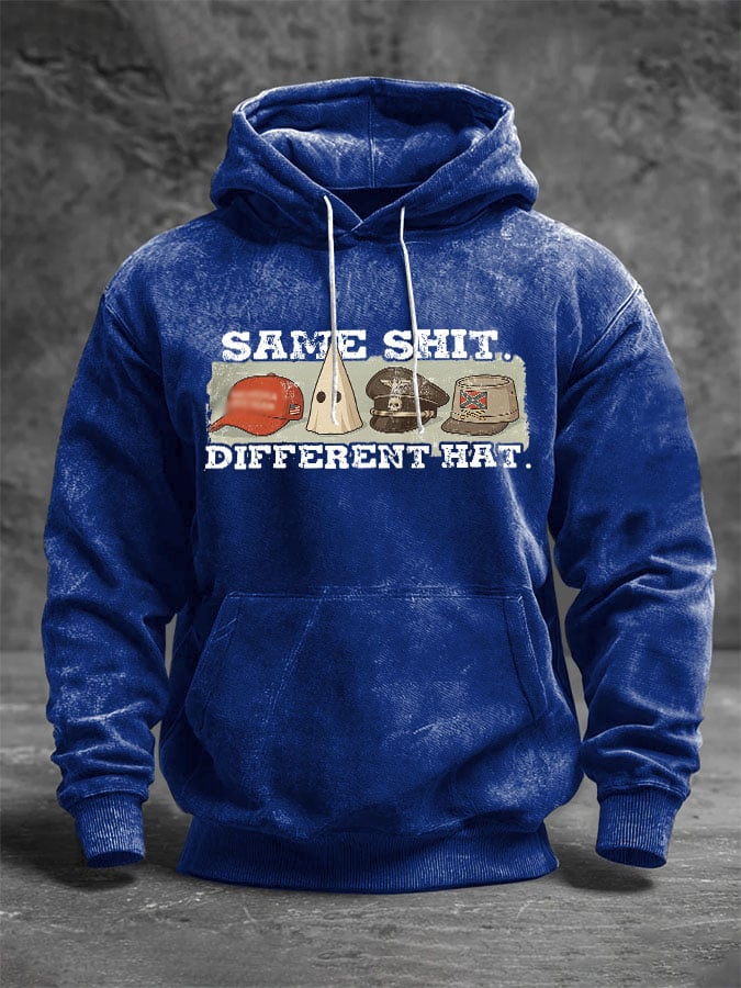 🔥Buy 3 Get 15% Off🔥Men'S Retro Same Shit Different Hat Print Casual Hoodie