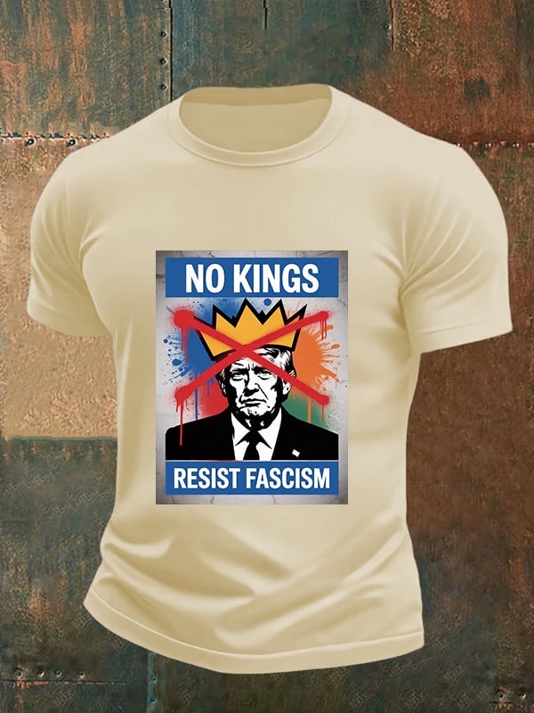 🔥Buy 3 Get 15% Off🔥Men's NO KINGS RESIST FASCISM T-shirt