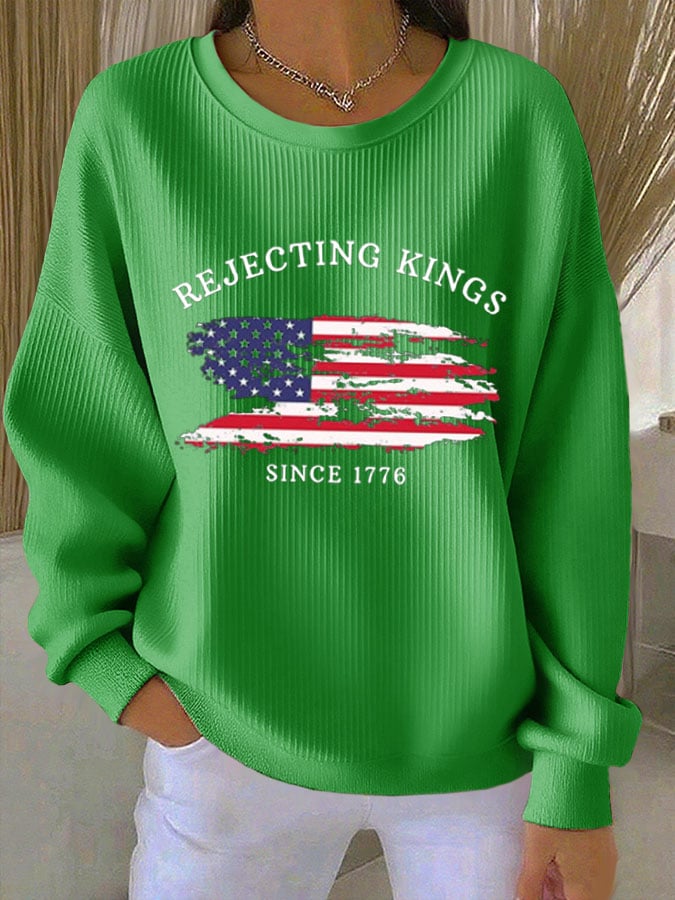 🔥Buy 3 Get 15% Off🔥Women's Rejecting Kings Since 1776 Print Casual Sweatshirt