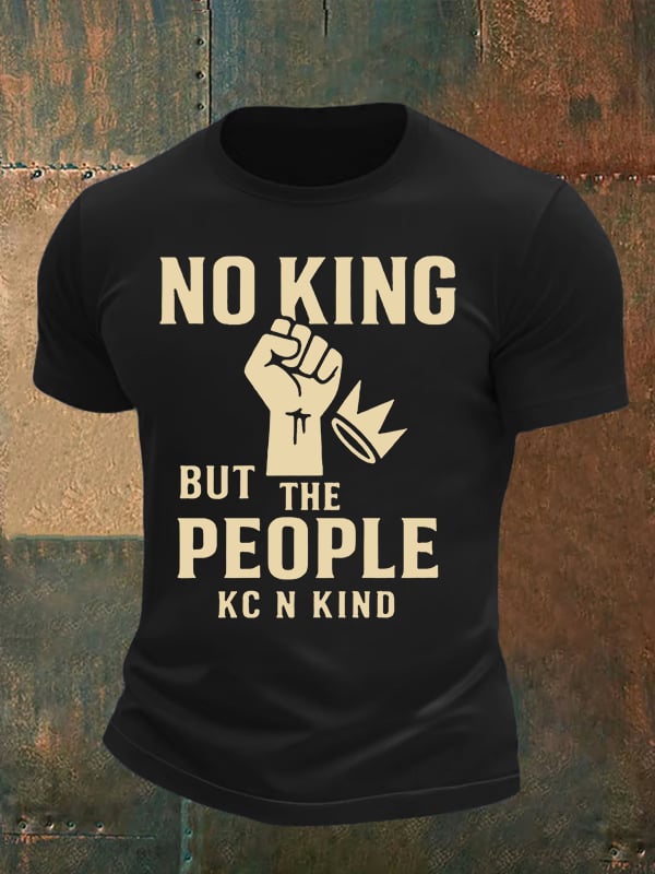 🔥Buy 3 Get 15% Off🔥Men's no king but the people KC N kind print T-Shirt