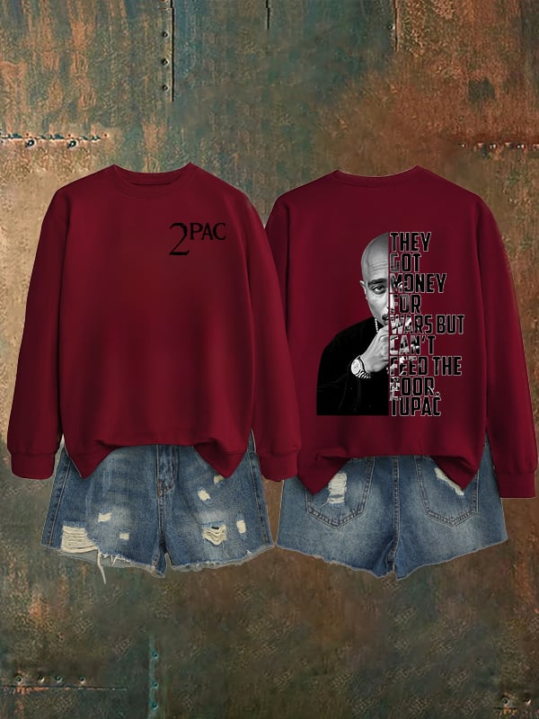🔥Buy 3 Get 15% Off🔥Women's 2Pac Rapper Print Sweatshirt