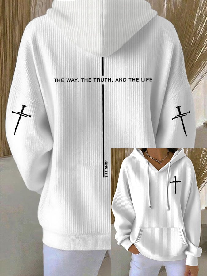 Women's The Way The Truth The Life Print Print Hooded Sweatshirt
