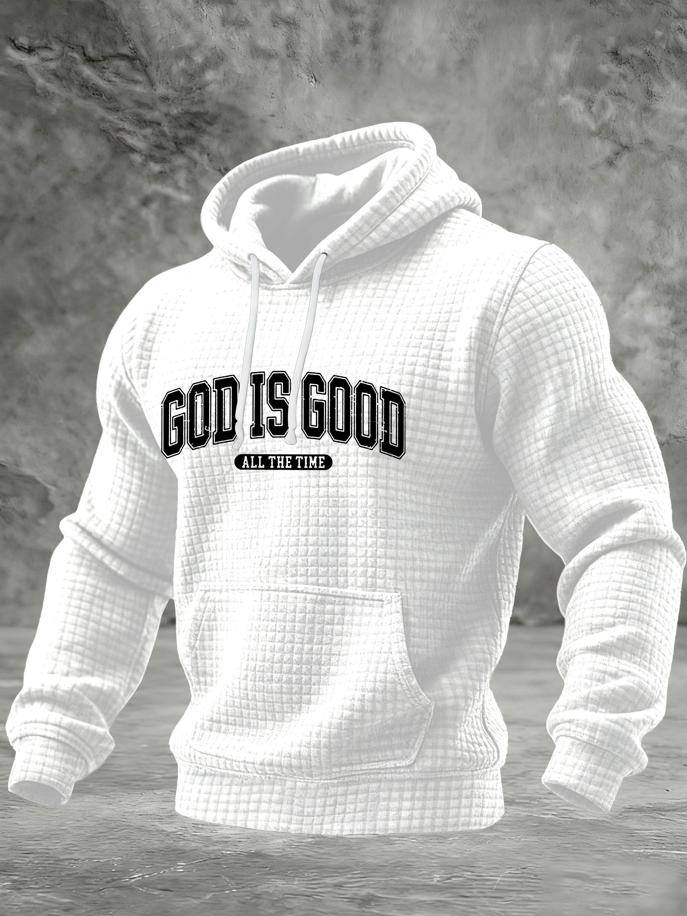 Men's Retro God Is Good All The Time Printed Hoodie