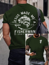 Men'S  fishing Casual Faith Short-Sleeved T-Shirt
