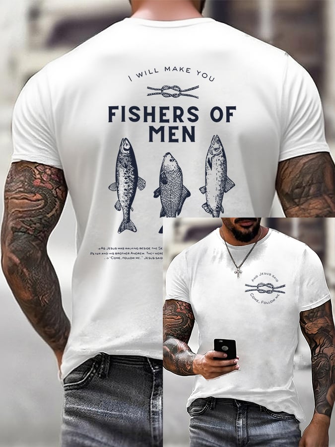 Men'S Casual Fishers Of Men Print T-Shirt