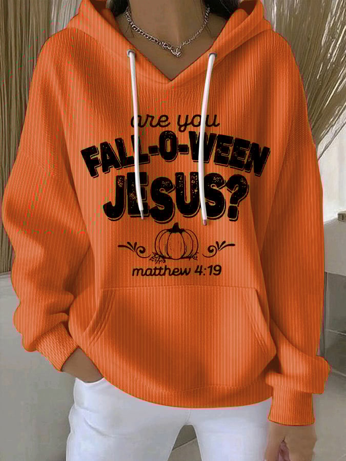 Women's Are You Fall-O-Ween Jesus Print Casual Sweatshirt