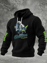Men's Football Print Hooded Sweatshirt