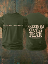 Men's  Freedom over fear Printed  Casual T-shirt