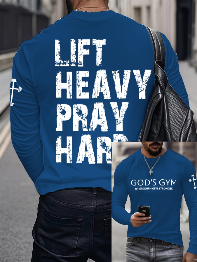 🔥Buy 3 Get 15% Off🔥Men's Raven's Gym Faith  Printed Long Sleeve Top