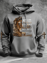 Men's Lion Of Judah Jesus Cross Faith Print Casual Hoodie