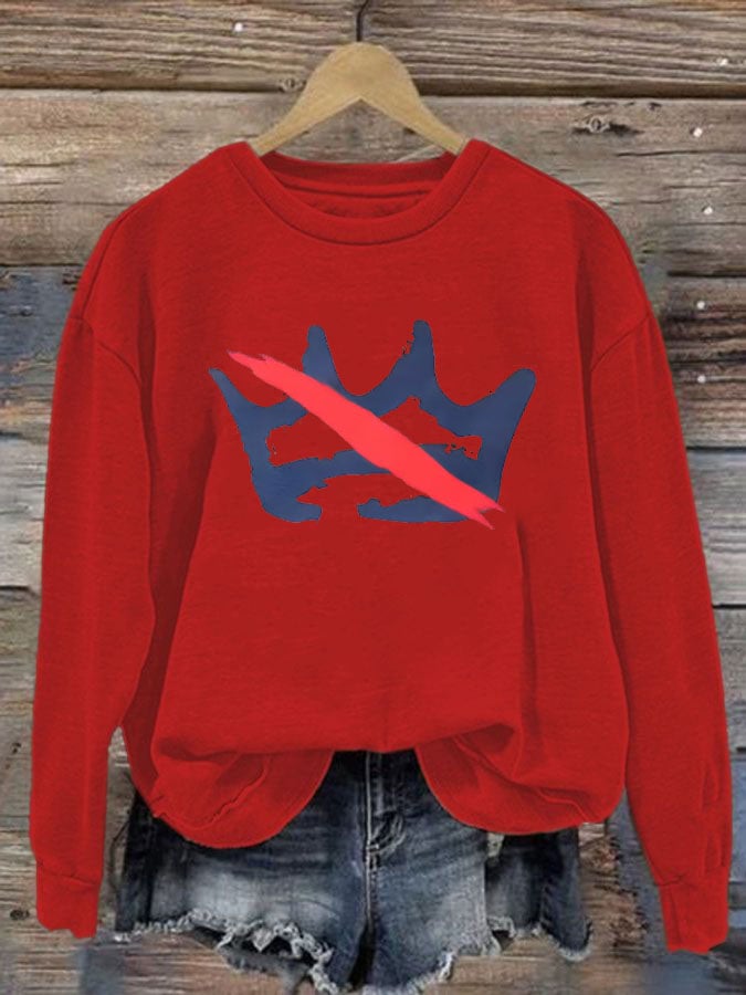 🔥Buy 3 Get 15% Off🔥Women's FDT NO KINGS Printed Crew Neck Sweatshirt