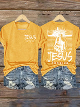 Women's  Jesus Loves You Chirtsian printing T-Shirt