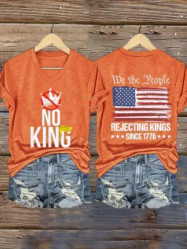 🔥Buy 3 Get 15% Off🔥Women's  No Kings Print T-Shirt