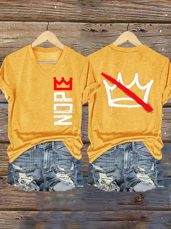 🔥Buy 3 Get 15% Off🔥Women's  Nope, No Kings In America Print T-shirt