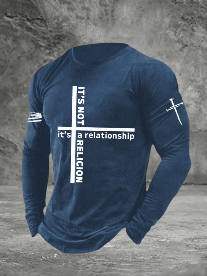 Men's It's a Relationship, Not Religion Printed T-Shirt