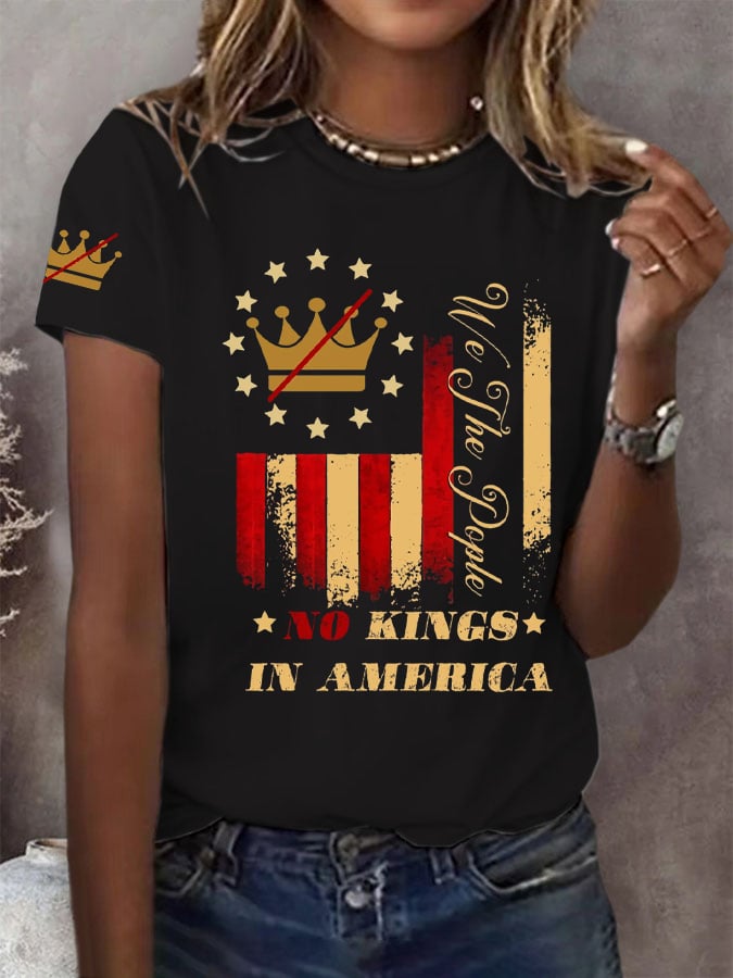 🔥Buy 3 Get 15% Off🔥Women's No Kings Print T-shirt