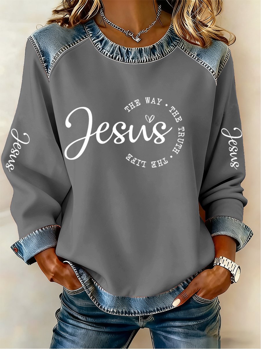 Women'S Jesus The Way The Truth The Life Print Sweatshirt