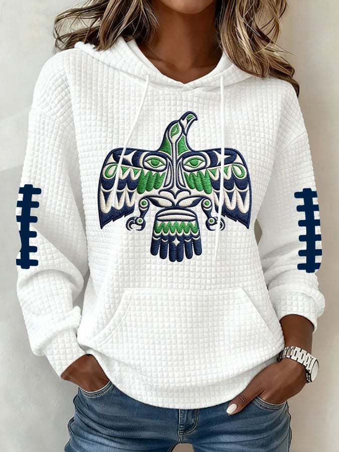 Women's Football Print Hoodie Sweatshirt