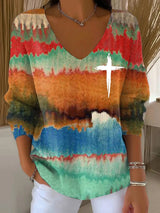 Women's Faith Art Print Drop Shoulder Sweater