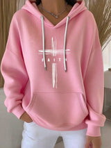 Women's Retro Faith Print Casual Hooded Sweatshirt